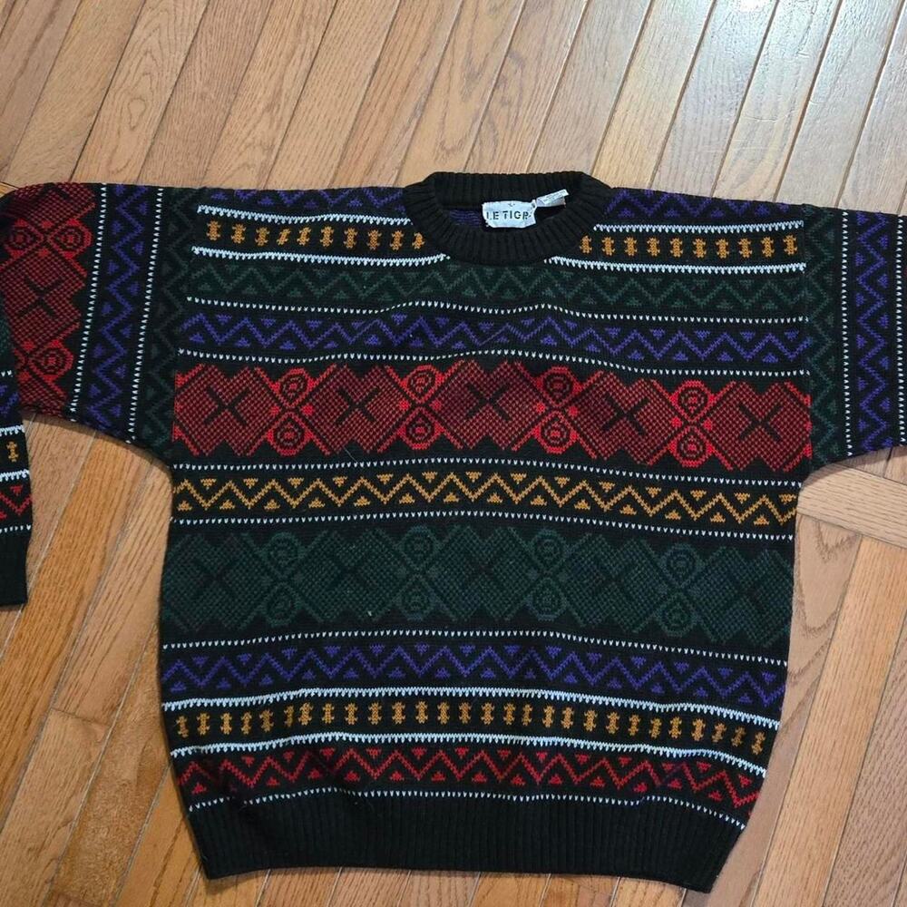 letigre 90s vintage acrylic unisex sweater large.